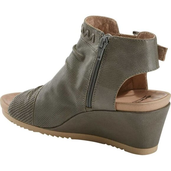 Earth Attalea Wedge Sandals 9.5 Light Blue Gray Leather Boho Comfort Shoes - Picture 7 of 15